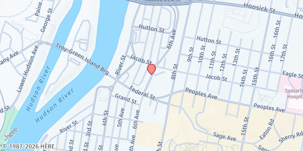 Map showing Kennedy Towers at 2100 6th Avenue, Troy, NY