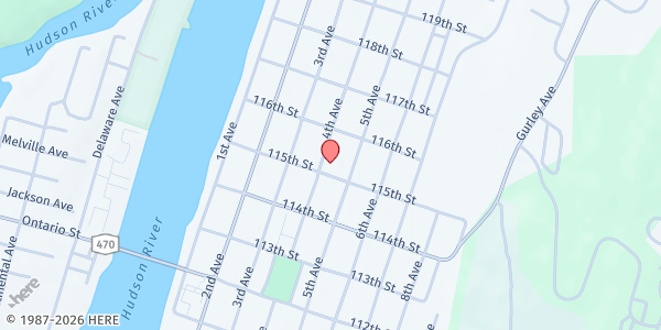 Map showing St. Augustine's Food Pantry at 25 115th Street, Troy, NY