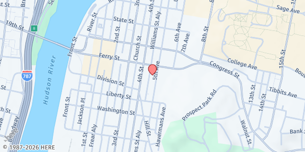 Map showing Yesfolk Free Food Fridge - Troy at 1467 5th Avenue, Troy, NY