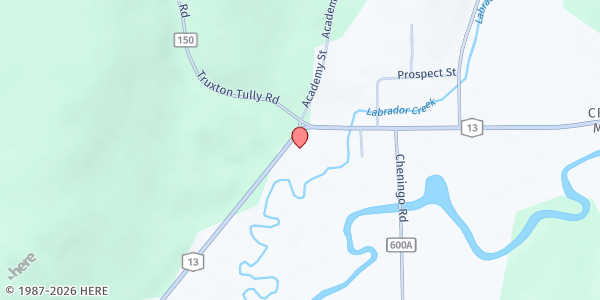 Map showing Truxton Senior Center - United Methodist Church at 3670 NY-13, Truxton, NY