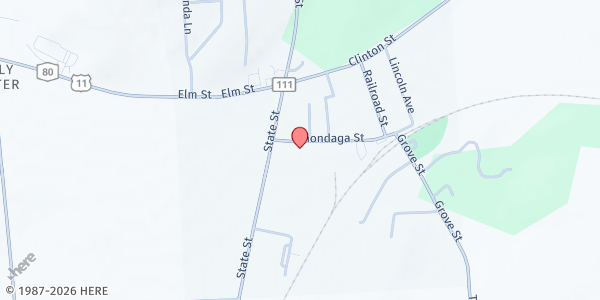 Map showing St. Leo's Church - Food Sense Site at 10 Onondaga Street, Tully, NY