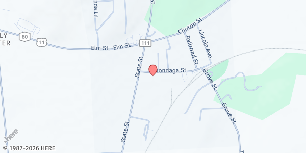 Map showing St Leo's St Pat's Food Pantry at 10 Onondaga Street, Tully, NY