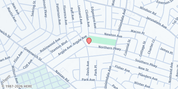 Map showing Millennium Sistahs - Food Pantry at 543 Northern Pkwy., Uniondale, NY