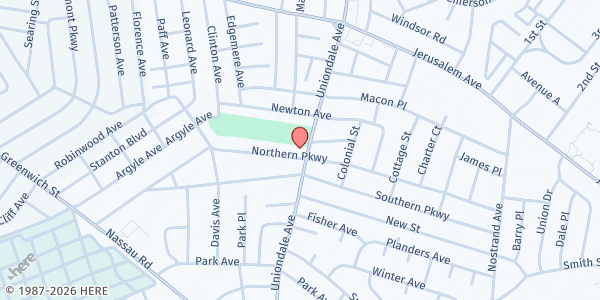 Map showing United Methodist Church - Uniondale at 720 Uniondale Ave, Uniondale, NY