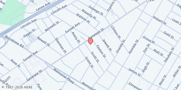 Map showing Faro De Luz at 1605 Genesee St, Utica, NY