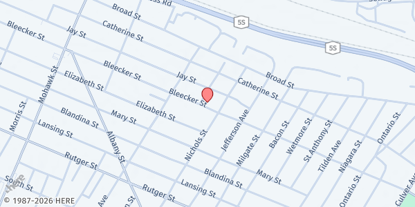 Map showing Kids for Utica Food Pantry at 959 Bleecker Street, Utica, NY