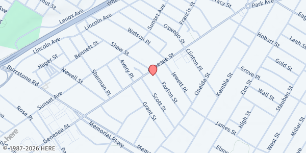 Map showing Seeds of Hope Food Pantry at 1605 Genesee Street, Utica, NY