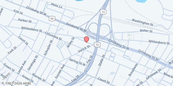 Map showing Thea Bowman House Food Pantry at 731 Lafayette Street, Utica, NY