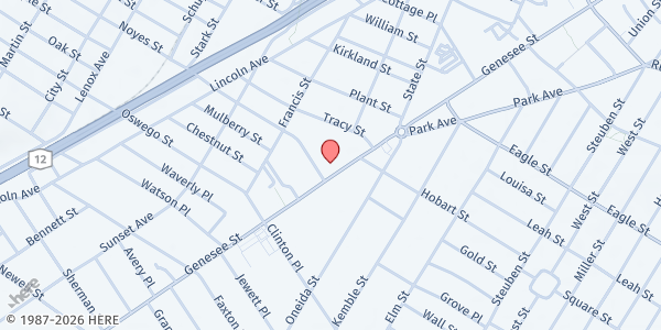 Map showing Utica - CC of Oneida/Madison County - Food$en$e Site at 1408 Genesee St., Utica, NY