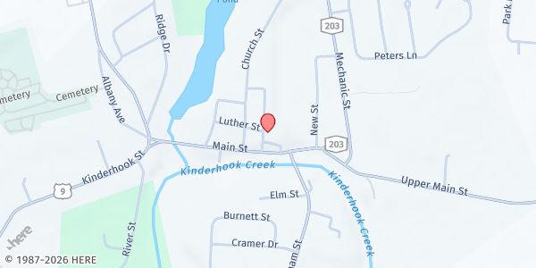 Map showing Canaan Town Hall at 3302 William Street, Valatie, NY
