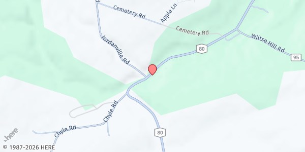 Map showing Van Hornesville Area Food Pantry at 2178 State Route 80, Van Hornesville, NY