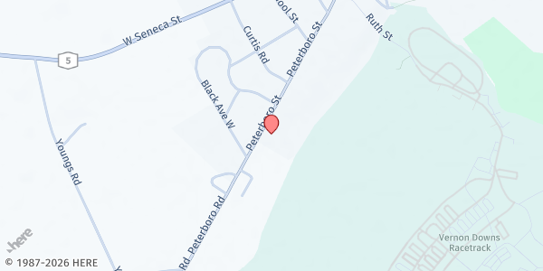 Map showing Holy Family Church Food Pantry at 4352 Peterboro Street, Vernon, NY