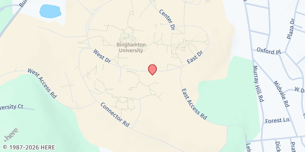 Map showing Iroquois Commons, CIW Dining Hall at 472 West Dr - CIW 121, Vestal, NY