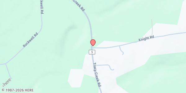 Map showing Tracy Creek Memorial Church at 4 Knight Rd., Vestal, NY