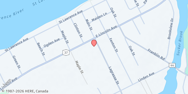 Map showing Waddington Resource Center at 10 LaGrasse Street, Waddington, NY