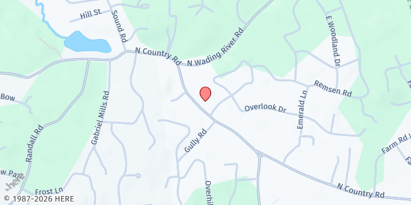 Map showing Peggy's Pantry at St John the Baptist at 1488 North Country Rd, Wading River, NY
