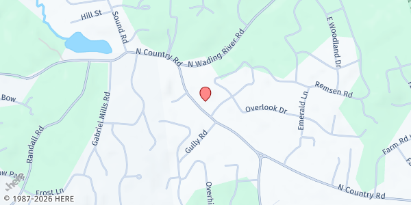 Map showing Peggy's Pantry at 1488 North Country Rd, Wading River, NY