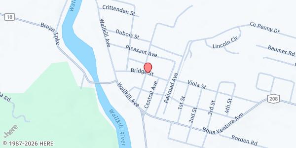 Map showing Loaves and Fishes Food Pantry at 45 Bridge Street, Wallkill, NY