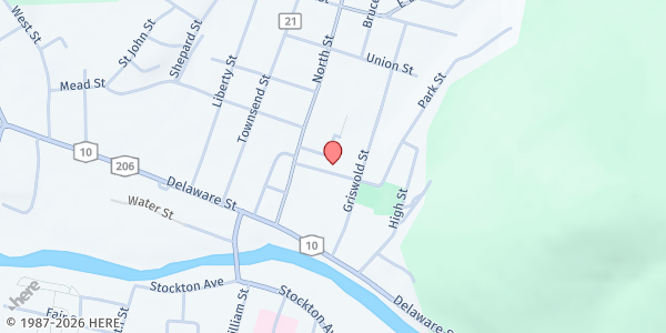 Map showing Delaware County Office for the Aging - Margaretville at 15 Benton Avenue, Walton, NY