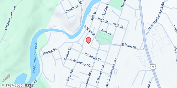 Map showing Zion Episcopal Church Food Pantry at 12 Satterlee Place, Wappingers Falls, NY
