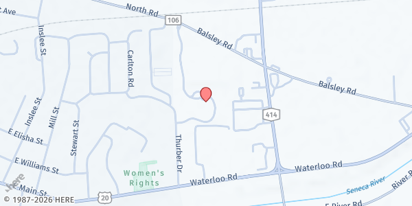 Map showing OFFICE FOR THE AGING HSS Bldg. at 2465 Bonadent Drive, Suite 4, Waterloo, NY