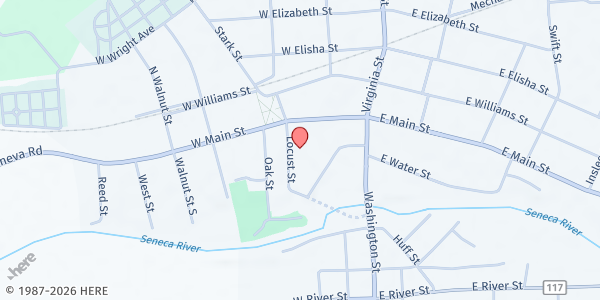 Map showing Seneca County House of Concern at 22 Locust St., Waterloo, NY