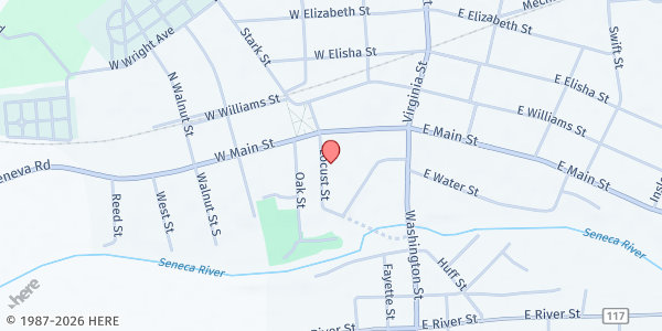 Map showing Seneca County House of Concern at 22 Locust St., Waterloo, NY