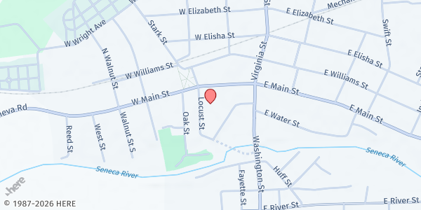 Map showing Seneca County House Of Concern - Food Distribution Center at 22 Locust St, Waterloo, NY