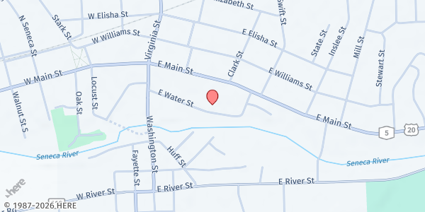 Map showing Seneca House of Concern at 22 Locust Street, Waterloo, NY