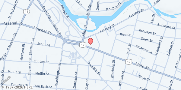 Map showing Black River American Legion at 167 Polk Street, Watertown, NY