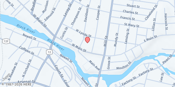 Map showing CAPC of Jefferson County Food Pantry at 518 Davidson Street, Watertown, NY