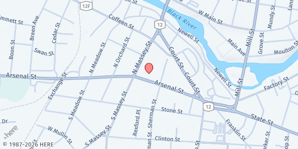 Map showing NCFHC Jefferson County WIC at 238 Arsenal St, Watertown, NY