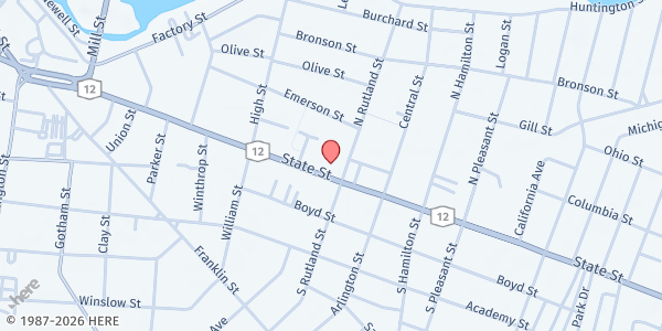 Map showing Salvation Army of Watertown at 723 State Street, Watertown, NY
