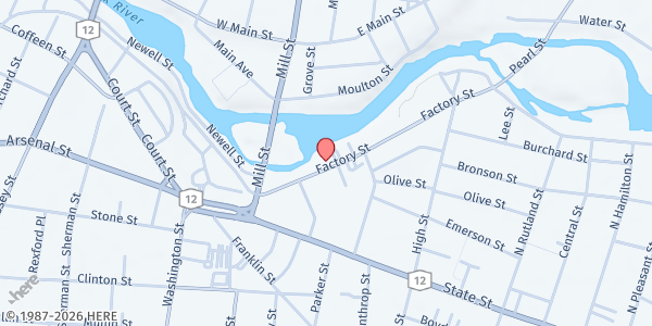 Map showing Watertown Urban Mission at 247 Factory St, Watertown, NY