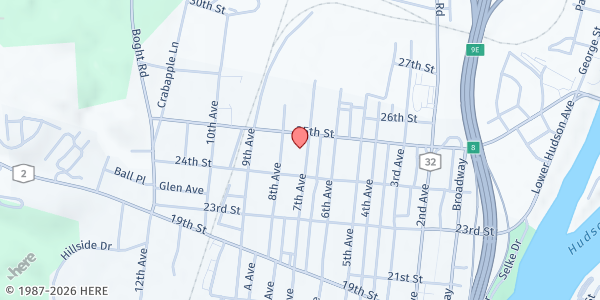 Map showing Immaculate Heart of Mary Food Pantry at 2416 Seventh Avenue, Watervliet, NY