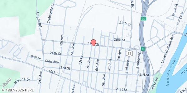 Map showing Immaculate Heart of Mary Parish at 2416 7th Ave, Watervliet, NY
