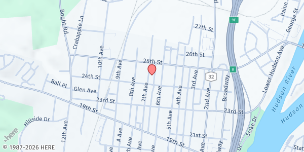 Map showing Immaculate Heart of Mary Soup Kitchen at 2416 Seventh Avenue, Watervliet, NY