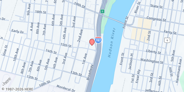 Map showing Watervliet Senior Center at 1501 Broadway, Watervliet, NY