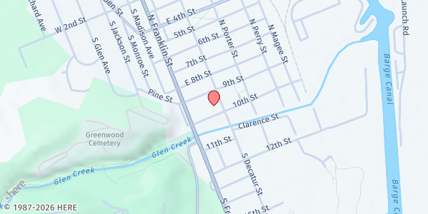 Map showing Schuyler Outreach Food Pantry at 112 10th St, Watkins Glen, NY
