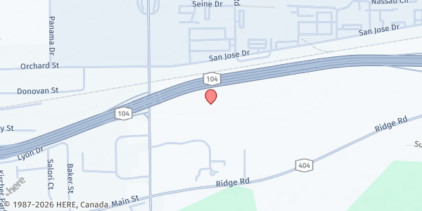 Map showing H.O.P.E. Ministry at 1450 Ridge Road, Webster, NY