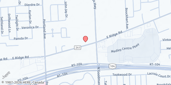 Map showing Webster Hope, Inc at 1450 Ridge Road, Webster, NY