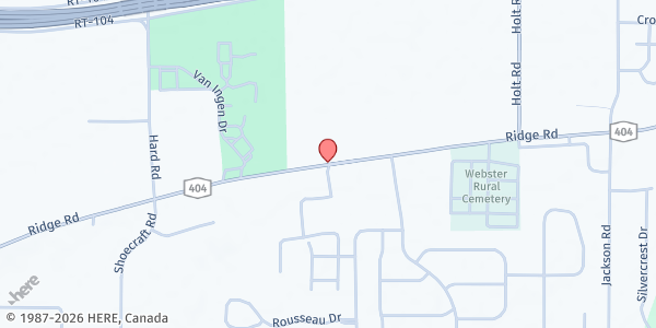 Map showing Webster's Joe Obbie Farmers' Market at 1034 Ridge Road, Webster, NY
