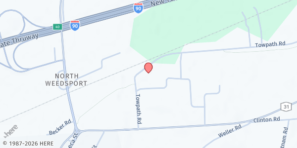 Map showing Brutus Sennett Food Pantry Inc. at 2892 Towpath Rd., Weedsport, NY
