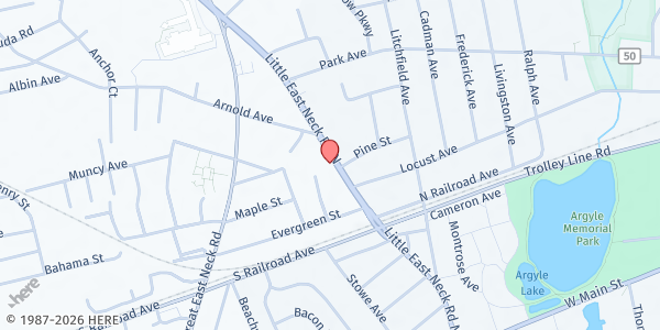 Map showing Church of God of Prophecy at 196 Little East Neck Rd, West Babylon, NY