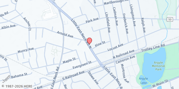 Map showing Food 4 UR Soul Int'l Kitchen, Inc. at 209 Little East Neck Rd., West Babylon, NY