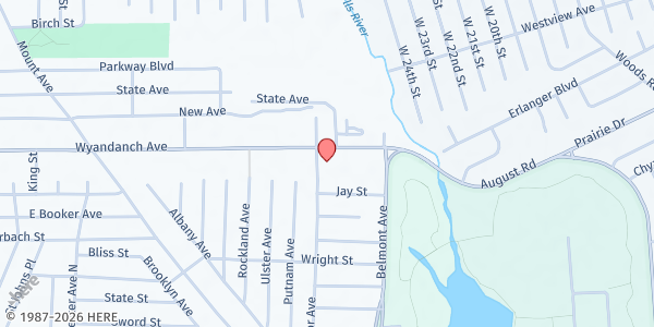 Map showing New Birth Christian Church at 400 Wyandanch Ave., West Babylon, NY