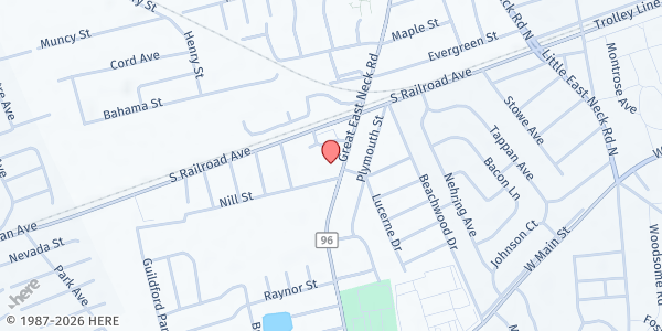 Map showing St. Nicholas Food Pantry at 200 Great East Neck Rd, West Babylon, NY