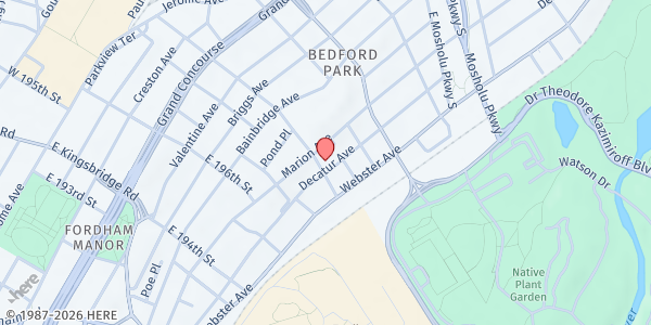 Map showing Anjuman Hefazatul Islam at 365 East 198th Street, West Bronx, NY
