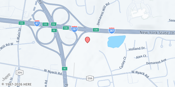 Map showing Rhoda Bloom Kosher Food Pantry at 450 West Nyack Road, Suite 9, West Nyack, NY