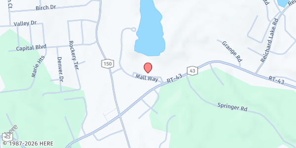 Map showing Doors of Hope at 12 Mall Way Suite 12, West Sand Lake, NY